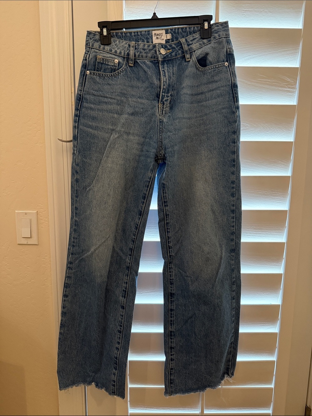 Princess Polly Blue High-Waist Straight Jeans